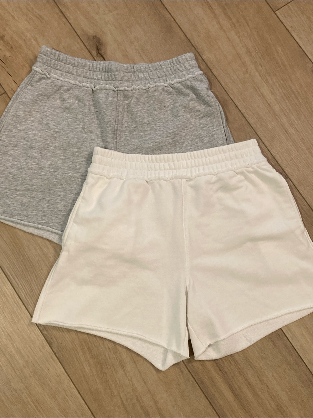 H&M Women's White & Light Gray Athletic Shorts Duo